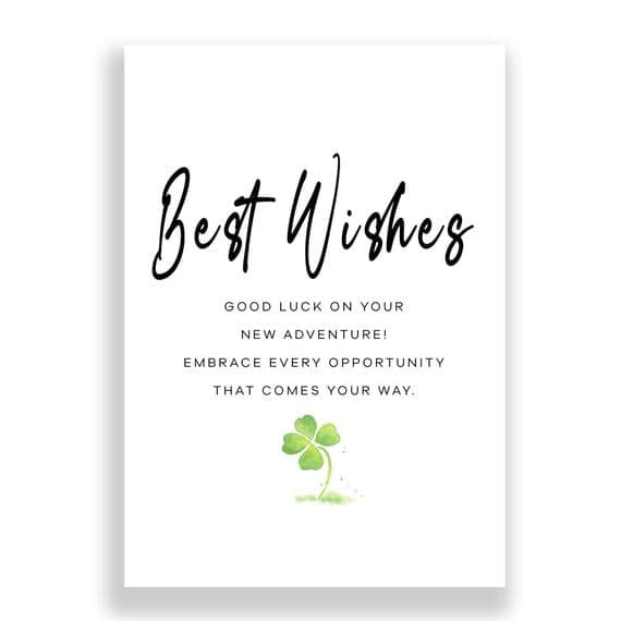 Best Wishes Greeting Card For New Adventures Inspirational Design