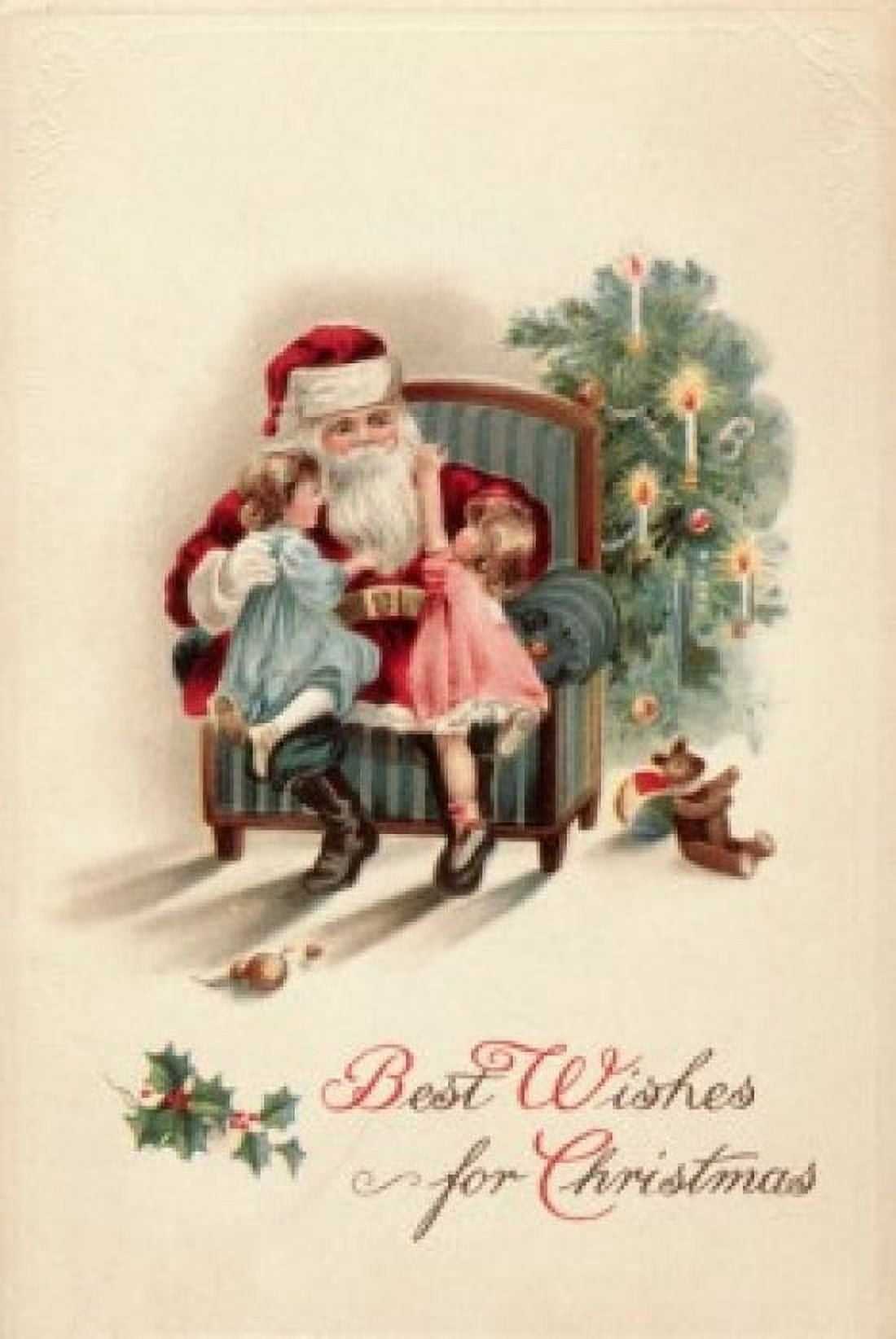 Best Wishes for Christmas Nostalgia Cards Canvas Art - (24 x 36)