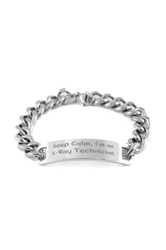 Best X-ray technician Cuban Chain Bracelet, Keep Calm, I'm an X-Ray, Present For Colleagues, Perfect Gifts From Boss, Xray tech birthday, X ray technician gifts, Xray tech gift ideas, X ray tech