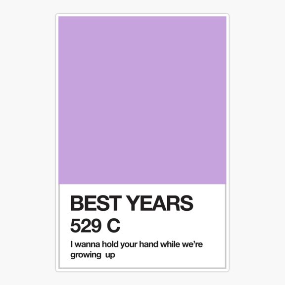 Best Years Pantone Swatch Vinyl Decal Sticker
