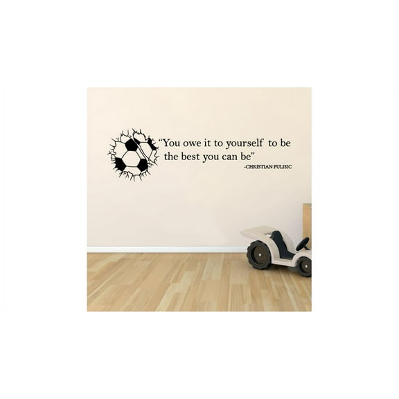The Best You Can Be Quote Soccer Player Athlete Quotes Wall Sticker for Nursery Bedroom Children Kids World Cup Sport Fans Rooms Home Art Murals Decals Decor Vinyl Decoration Size (6x10 inch)