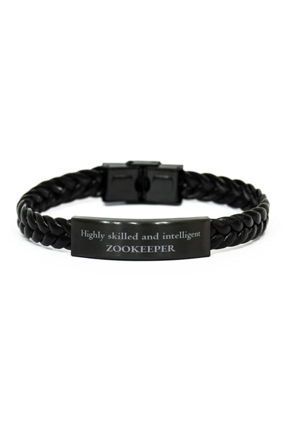 Best Zookeeper Gifts, Highly skilled and intelligent, Appreciation Birthday Braided Leather Bracelet for Zookeeper, Men, Women, Friends, Coworkers