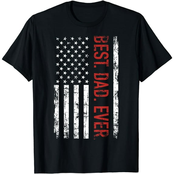 Best dad ever US american flag gift for father's day Short Sleeve T-Shirt