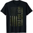 thumbnail image 1 of t-shirt Best dad ever american military camouflage flag gift father T-Shirt mens，black，women，funny，journey，Crew Neck, Short Sleeve,printing, 1 of 4