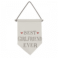 thumbnail image 1 of Best girlfriend ever Quote Heart Canvas Flag Hanging Wall Art Decor Banner, 1 of 3