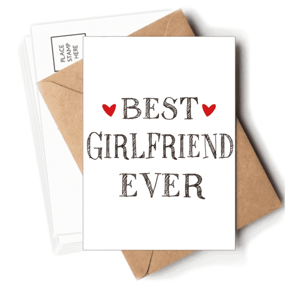 Best girlfriend ever Quote Heart Postcards Envelopes Blank Note Cards Mailing