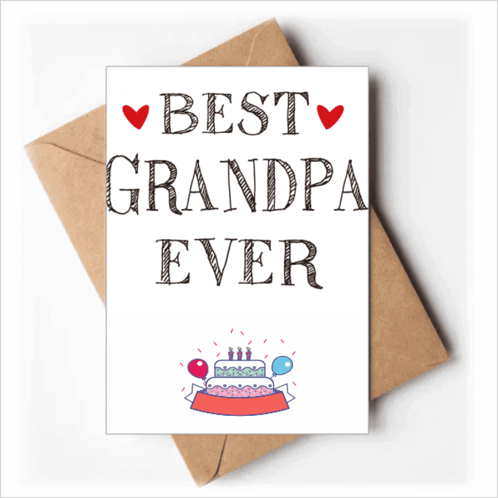 Best grandpa ever Quote Heart Happy Birthday Greeting Cards Envelopes Blank
