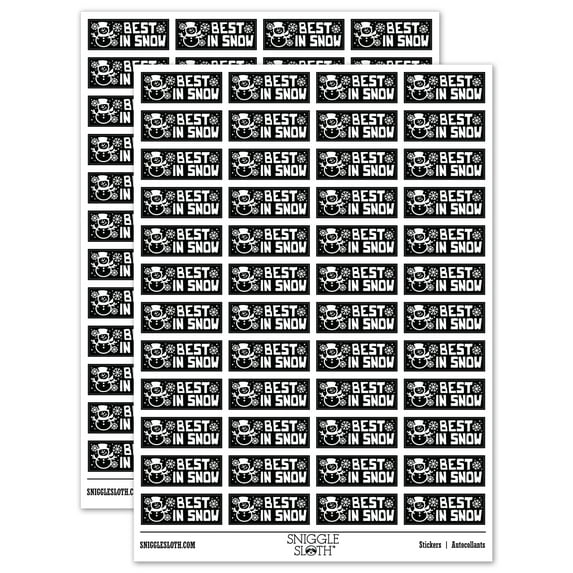 Best in Snow Teacher Student School Sticker Set - Black - Gloss Finish - 1.25" Mini