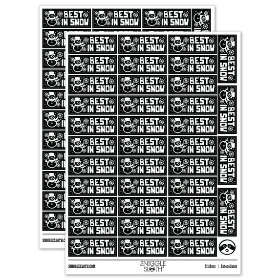 Best in Snow Teacher Student School Sticker Set - Black - Gloss Finish - 1.5" Small