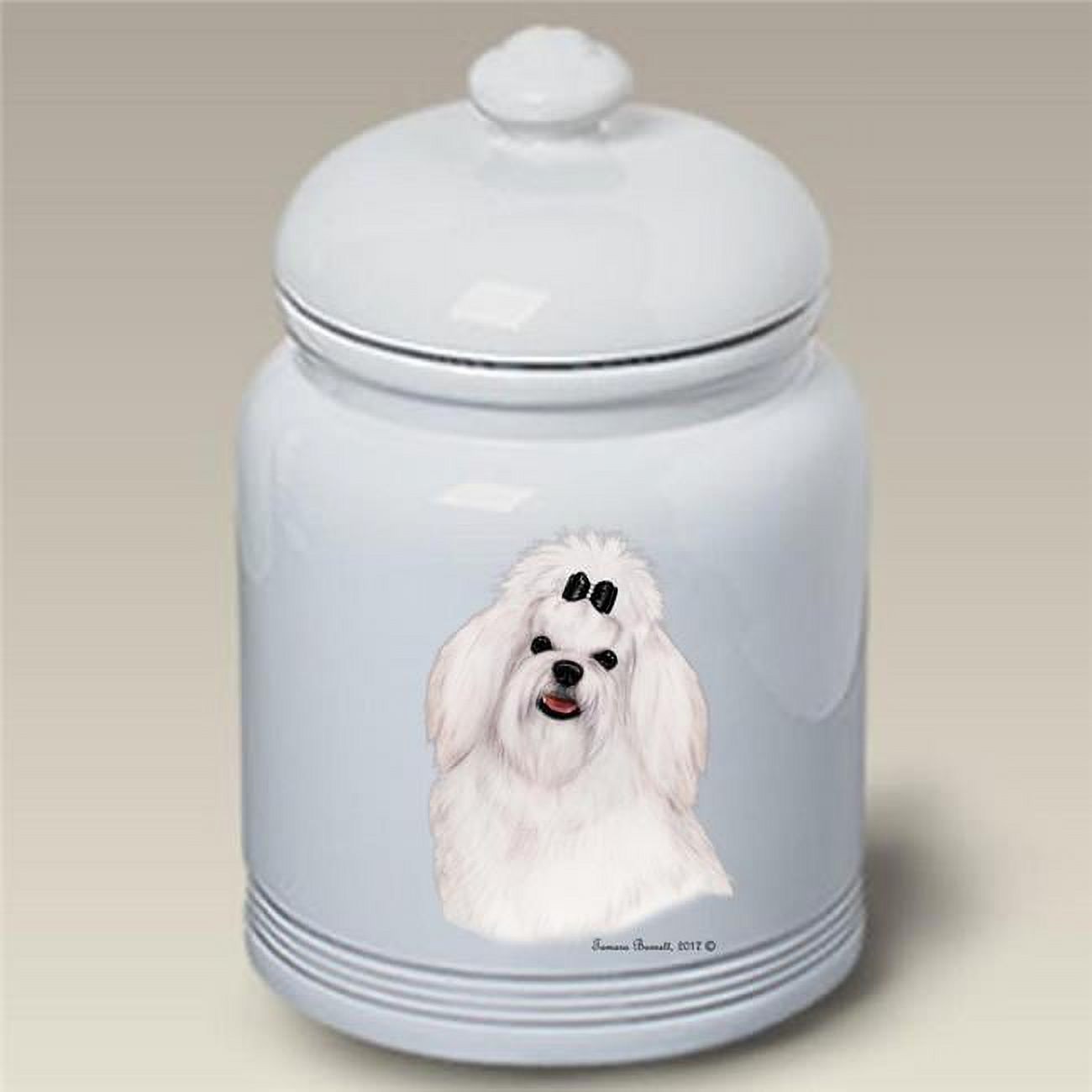 Best of Breed 561185 Maltese Bow Stoneware Ceramic Doggie Treat Jar ...