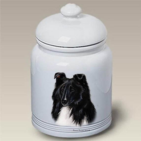 Best of Breed 561249 Sheltie Bi Black Stoneware Ceramic Doggie Treat Jar