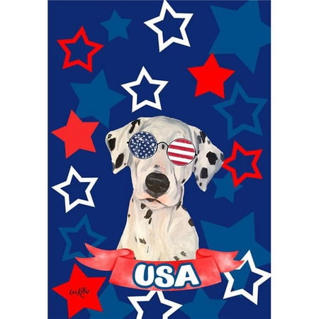 Best of Breed HH320091 Dalmatian Best of Breed HHS Patriotic Garden Flag