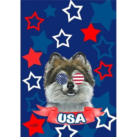 Best of Breed HH320131 Pomeranian Best of Breed HHS Patriotic Garden Flag