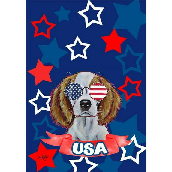 Best of Breed HH320551 Cavalier King Charles Blenheim Best of Breed HHS Patriotic Garden Flag
