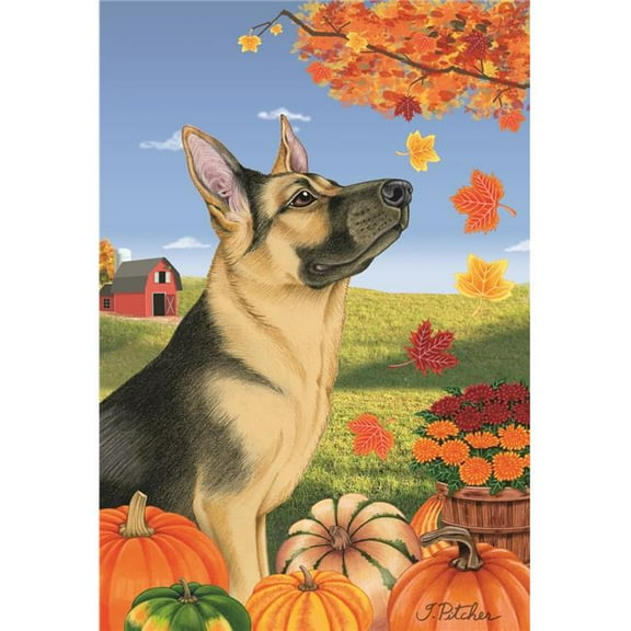 Best of Breed TP670031 German Shepherd Autumn Leaves Garden Flag