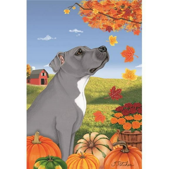 Best of Breed TP675001 Pit Bull Blue Autumn Leaves Garden Flag