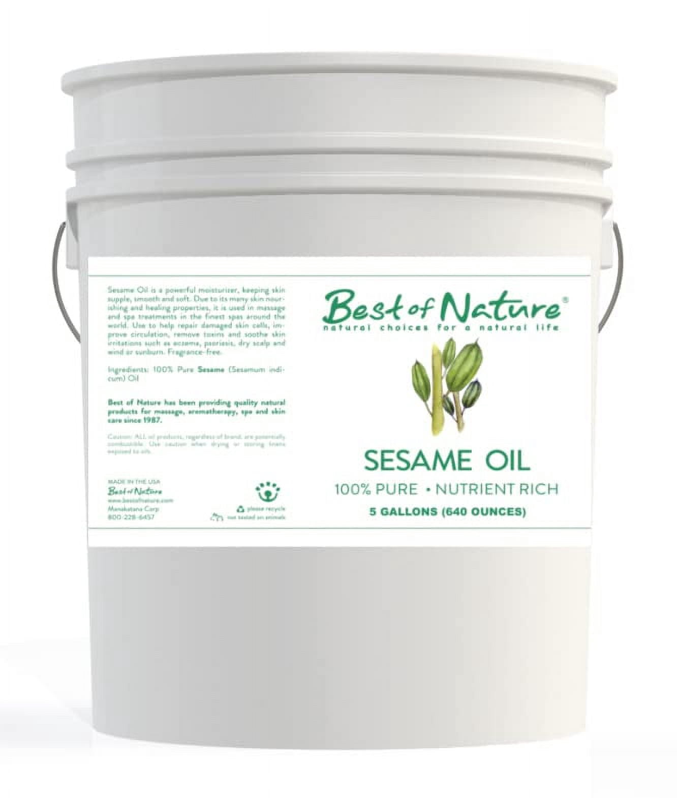 Best of Nature 100 Pure Sesame Massage and Body Oil (5 Gallon Pail