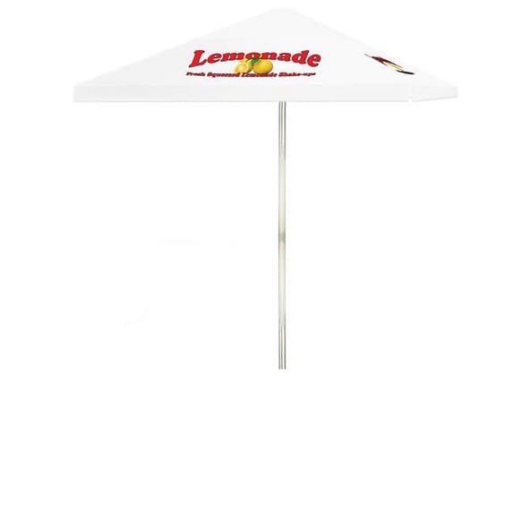 Best of Times 1020W2504 Vintage Lemonade 6 ft. Square Market Umbrella, Yellow & White