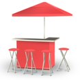 thumbnail image 1 of Best of Times 2003W1327 Portable Bar with 6 ft. Square Market Umbrella, Solid Salmon, Solid Salmon, 1 of 2