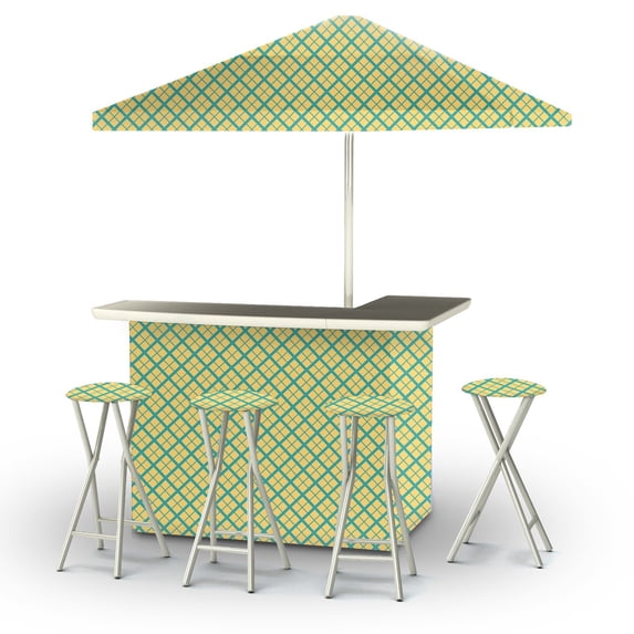 Best of Times Deluxe Package Patio Bar and Tailgating Center with 4 Bar Stools