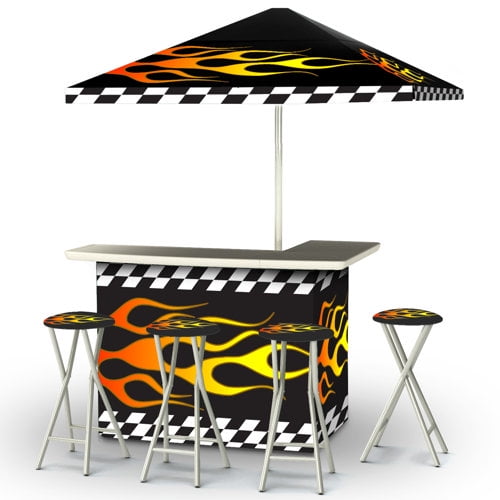 Best of Times Racing Flames 8 Piece Bar Set