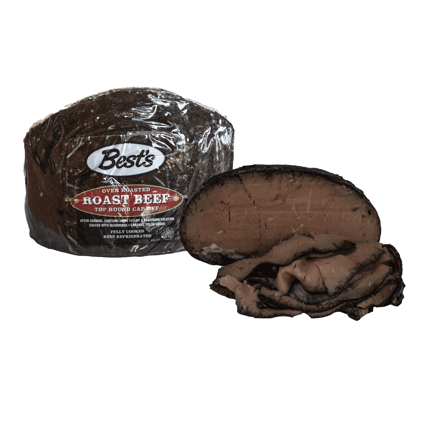Best's Oven-Roasted Top Round Cap-off Roast Beef, Deli Sliced (Plastic Bag), 2 OZ (56 g), 11g Protein Per Serving
