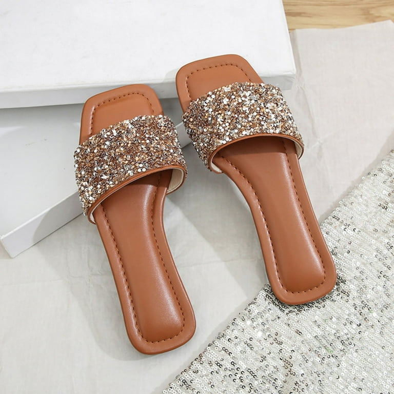 Best sales Sparkling Women’s Classic Rhinestone Slippers - Fashion