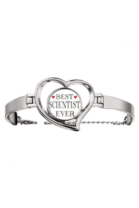 Best scientist ever Quote Profession Bracelet Heart Jewelry Wire Bangle