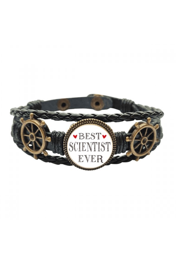 Best scientist ever Quote Profession Leather Braided Ocean Bracelet Wristband