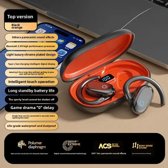 Best-selling 360-degree rotating over-ear wireless Bluetooth headphones, open noise cancellation, sports high sound quality, universal