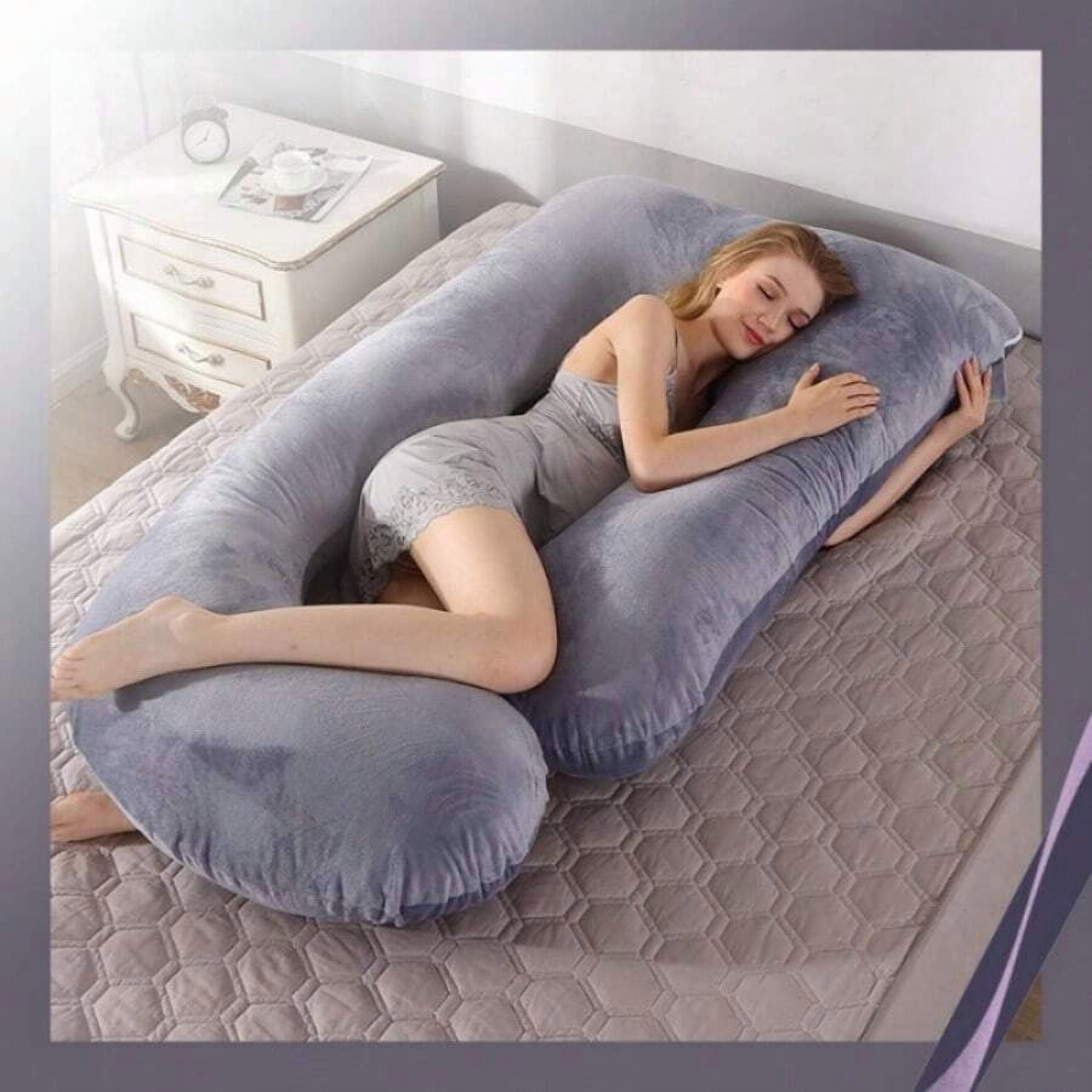 Best-selling U-shaped pregnant pillow - promotes side sleeping, supports the waist and abdomen. An essential item for pregnant women when sleeping.