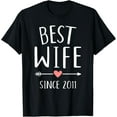thumbnail image 1 of Best wife since 2011 14th wedding anniversary T-Shirt100% cotton, 1 of 5