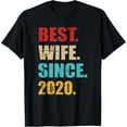 thumbnail image 1 of Best wife since 2020 5th wedding anniversary T-ShirtMen's and women's gift, black and white T-shirt, size: Extra large S-4XL, 1 of 4