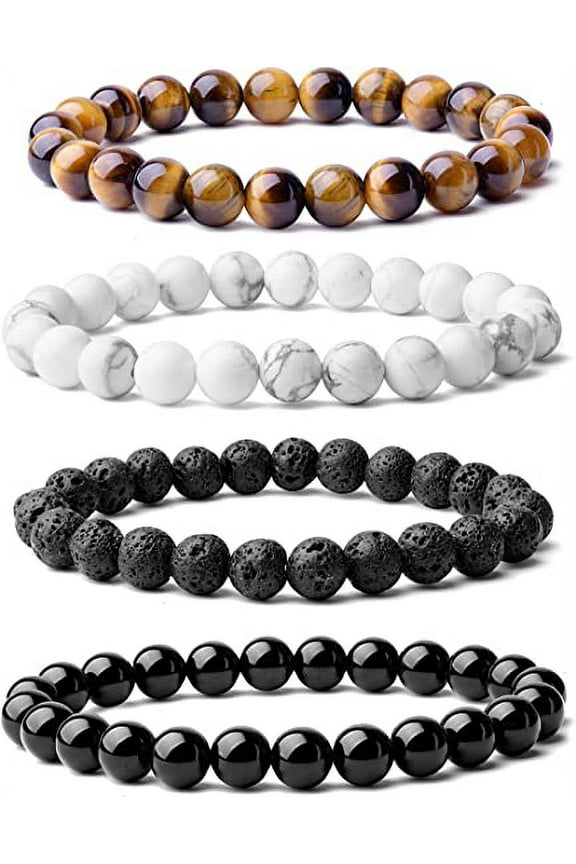 8mm Gemstone Beaded Bracelets for Women Mens Healing Crystal Stone Bracelet Stretch Mini Round Beads Elastic Bracelets Jewelry Gifts