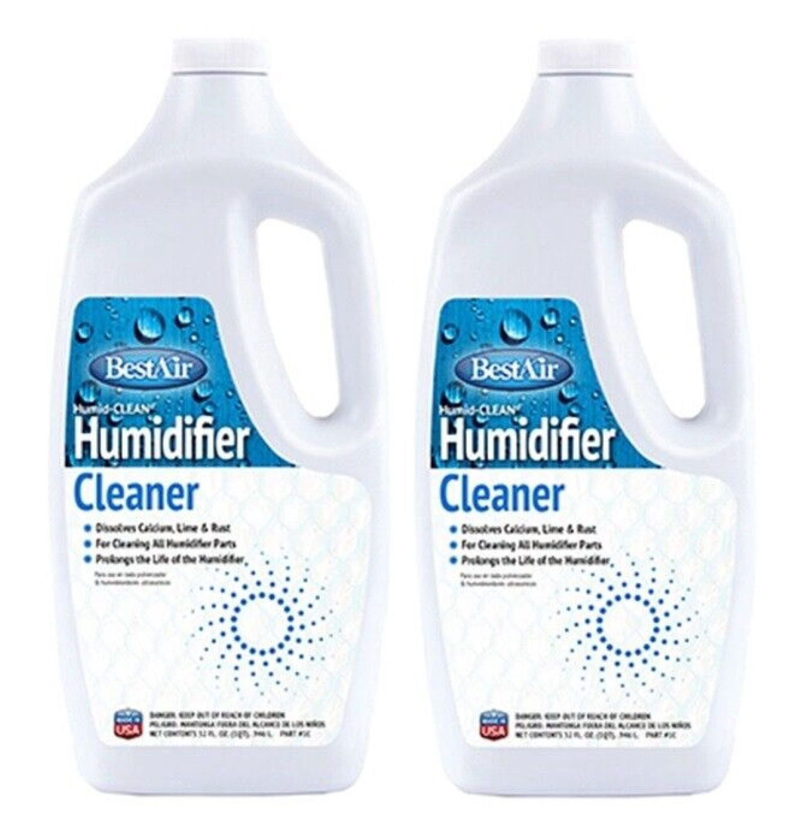 BestAir 1C 32 oz Humidiclean Humidifier Cleaner - Pack of 2