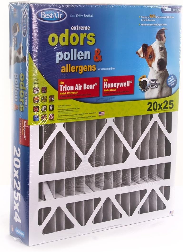 BestAir Carbon Infused Honeywell 20x25x4 MERV 11 Furnace Filter