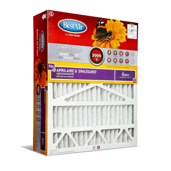 BestAir A201-SGM-BOX11R Aprilaire/SpaceGard 20X25X6 Series 2000 MERV 11 Furnace Filter