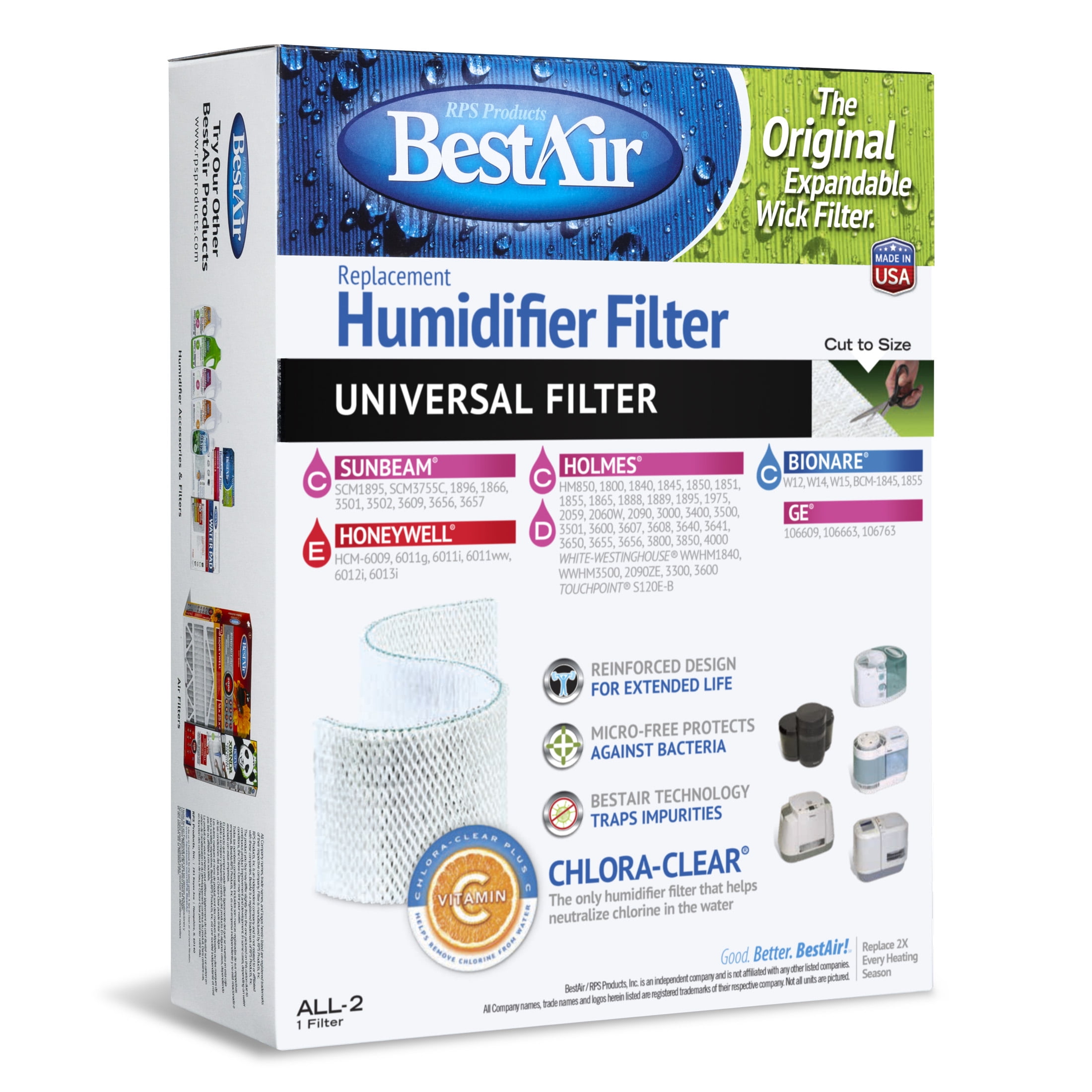 BestAir Universal White Paper Humidifier Wick Filter