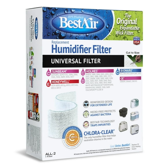 BestAir ALL-2 Extended Life Universal Humidifier Replacement Paper Wick for Many Models Wt: 0.5 lb