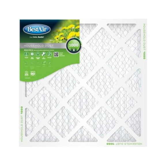 BestAir B1-1010-8-12 10x10 x 1 In. Pleated Air Filter, MERV 8, 90 Days - Quantity 12
