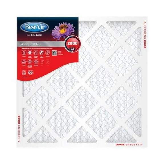 BestAir B1-1220-11-6 12x20 x 1 Pleated Furnace Filter, MERV 11, 90 Days - Quantity 6