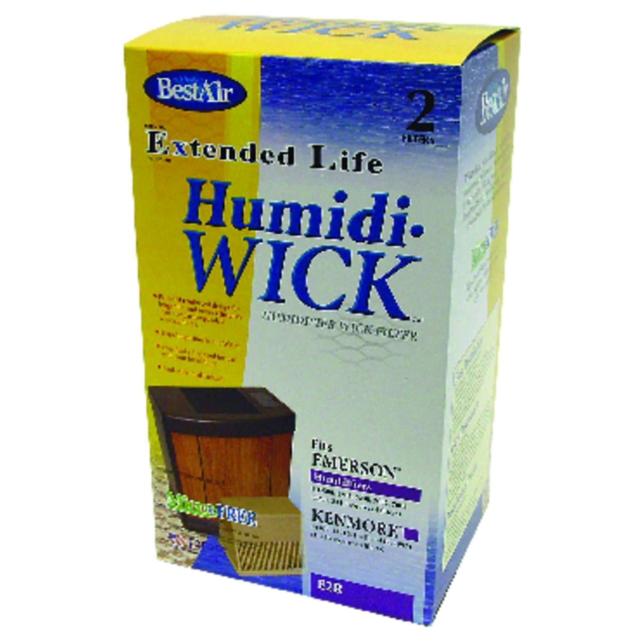 BestAir E2R Humidifier Replacement Wick Humidifier Filter for Emerson Models 6.5" x 5.5" x 11.5" (2 Filters)