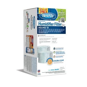 BestAir® H62 Value 2 Pack Humidifier Replacement Paper Wick Filter for Holmes Humidifiers Wt 0.4 lb