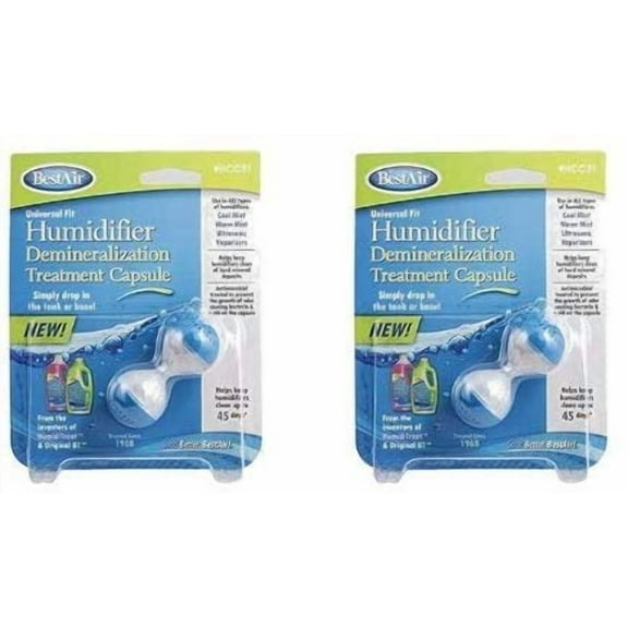 BestAir HCC31, Humidifier Demineralization Treatment Capsule, Pink & Green 2 Pack