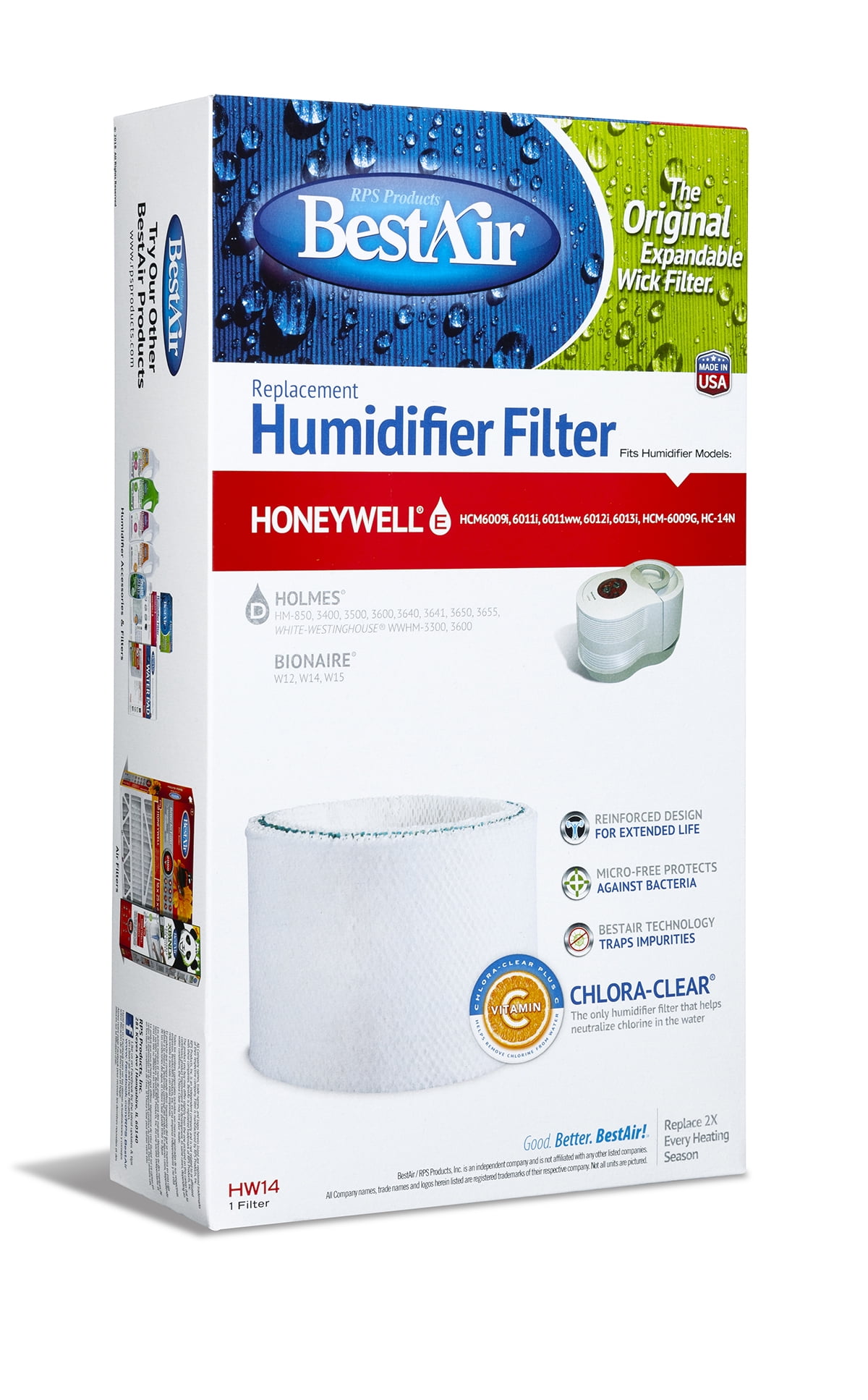BestAir HW14 Aluminum Reinforced Humidifier Replacement Wick AIR Filter
