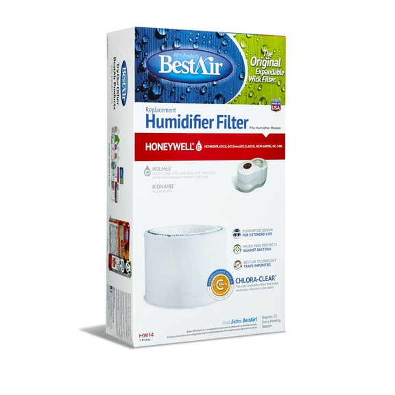 BestAir HW14 Humidifier Replacement Wick Filter for Honeywell models 7.9" x 3.1" x 14"