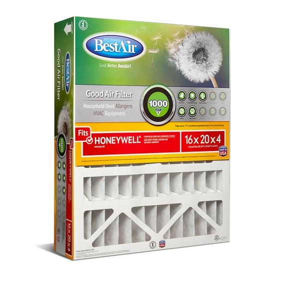 BestAir HW1620-8R Honeywell 16x20x4 Series 1000 MERV 8 Furnace Filter