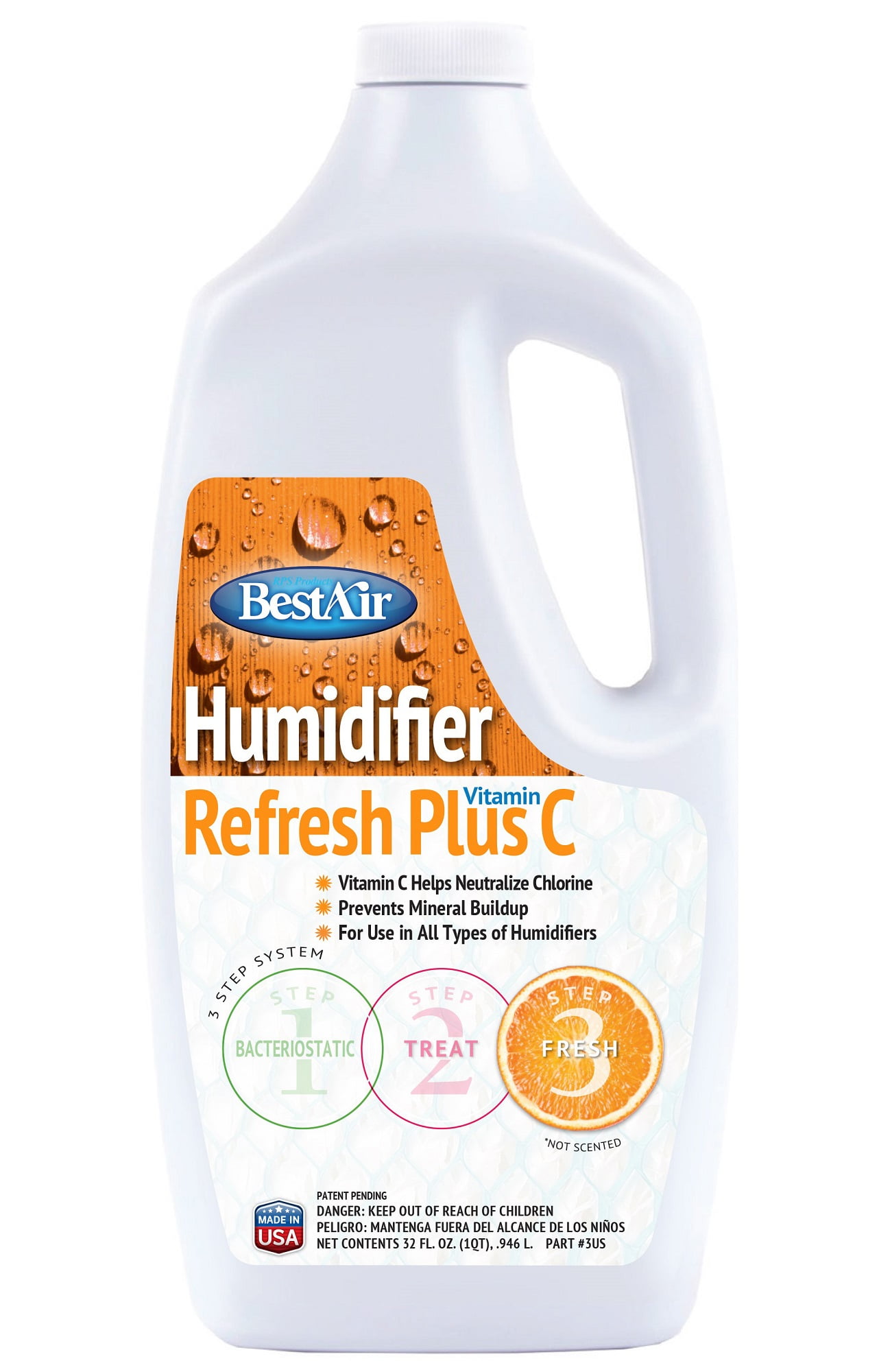 RPS PRODUCTS BestAir Refresh + Vitamin C Humidifier Water Treatment, 32 fl oz for All Types of Models