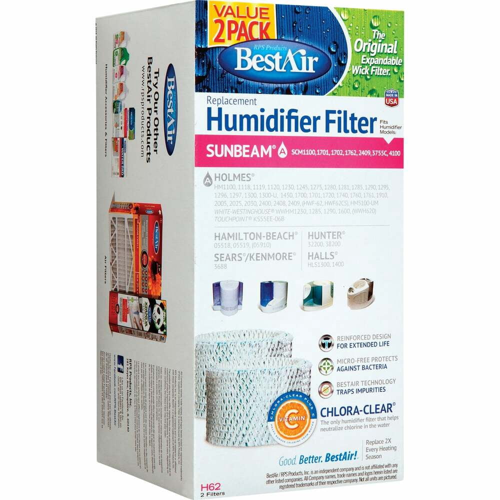 BestAir Table Top Humidifier Wick Filter, 2 Pack