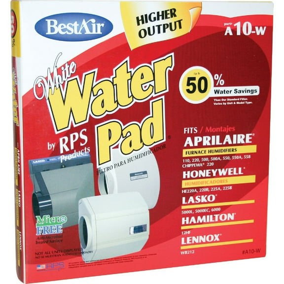 BestAir White WaterPad A10W Humidifier Wick Filter A10W-PDQ-4 Pack of 4 A10W-PDQ-4 437067 Bundle 4